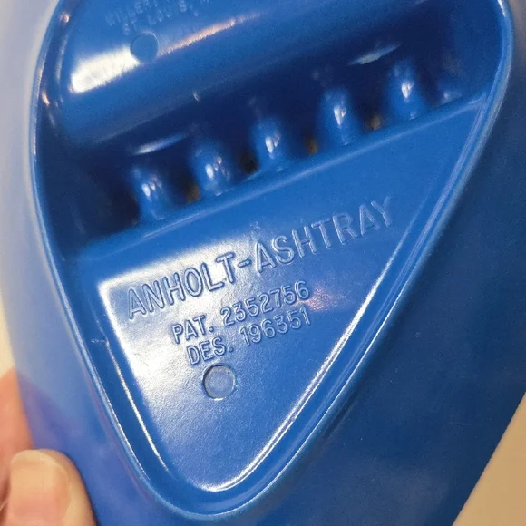 Vintage Anholt MCM Atomic Boomerang Melamine Ashtray - Royal Blue - Picture 2 of 9